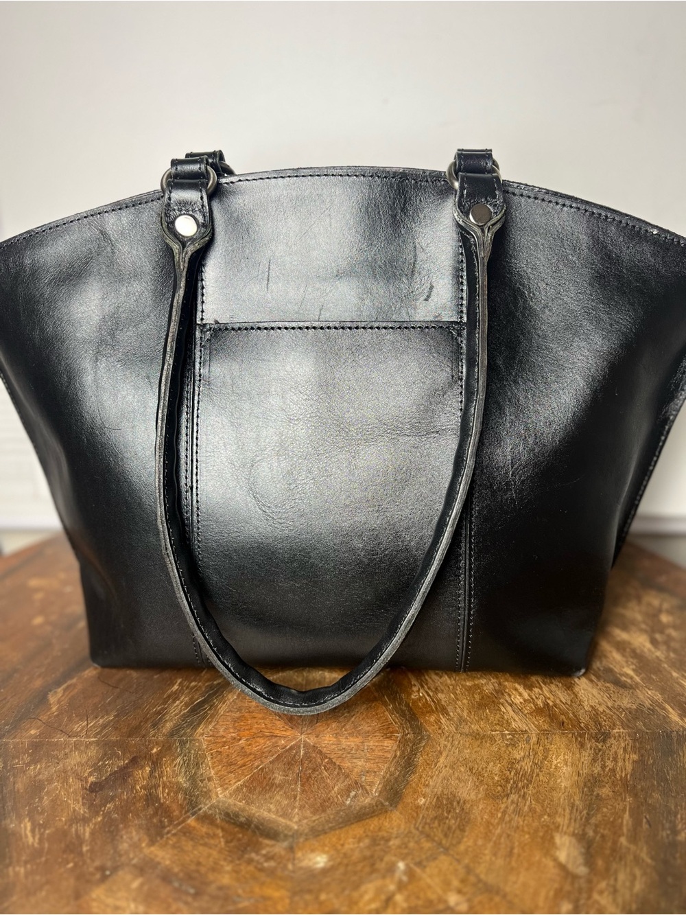 Patricia Nash Michel Dome Black Leather Shoulder Tote - Picture 2 of 15